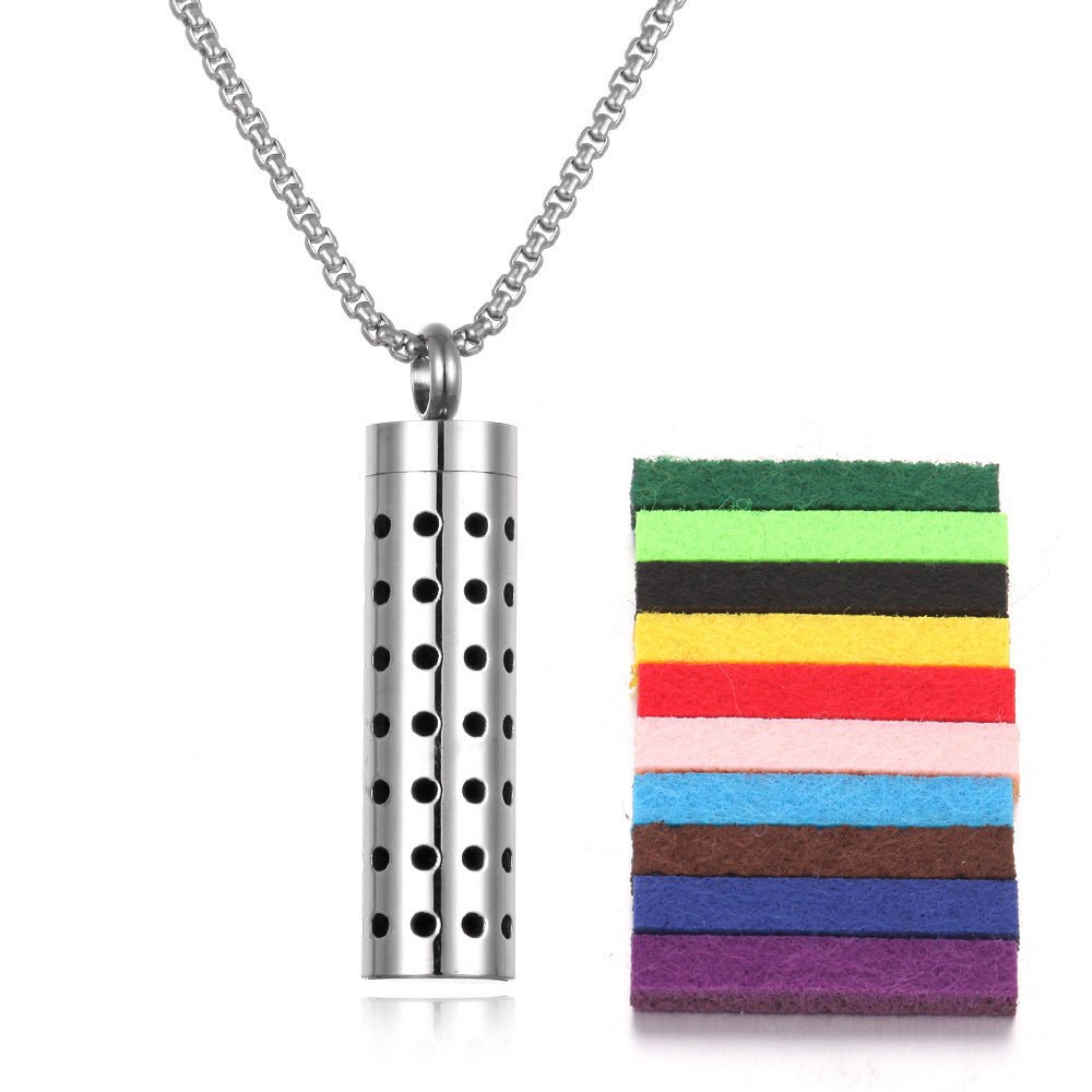 Aromatherapy Pendant Perfume Bottle Essential Oil Titanium Steel.