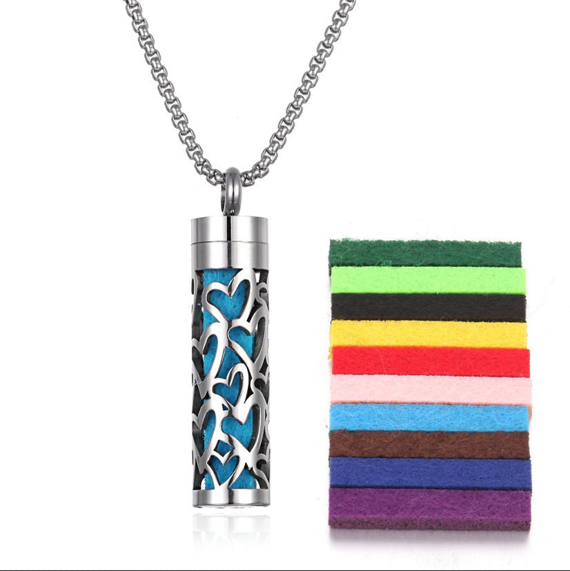 Aromatherapy Pendant Perfume Bottle Essential Oil Titanium Steel.
