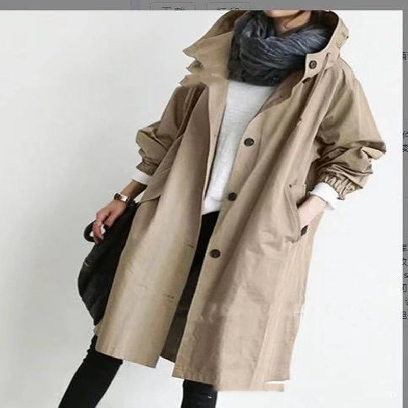Women Windbreaker Jacket Casual Loose Button Pockets Hooded Quick Dry Windproof Waterproof Clothes For Outdoor Hiking Camping.
