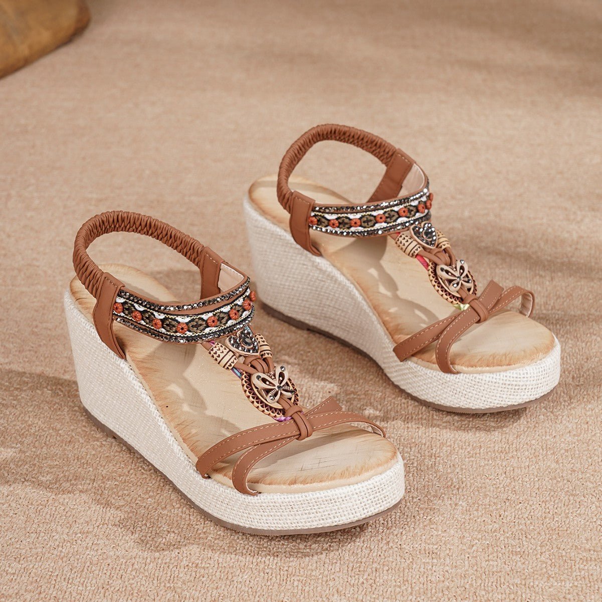 Casual Versatile Beach Wedge Sandals For Outerwear.