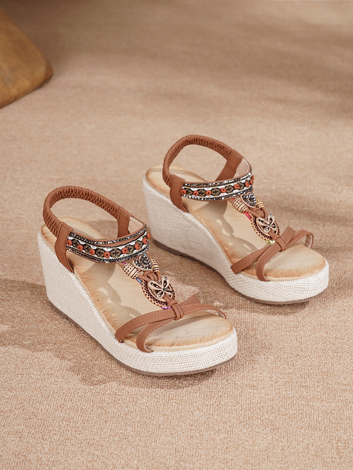 Casual Versatile Beach Wedge Sandals For Outerwear.