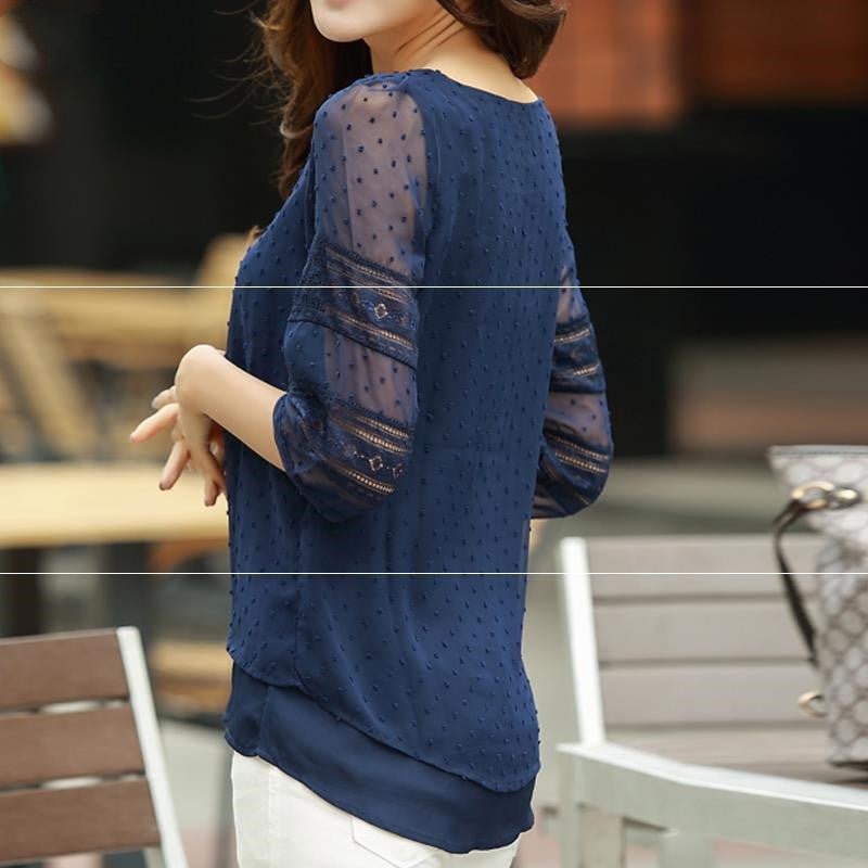 Causal Blusa Chemise Femme Plus.