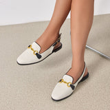 Closed Toe Half Slippers Women's Chunky Heel Low Heel Sandals.