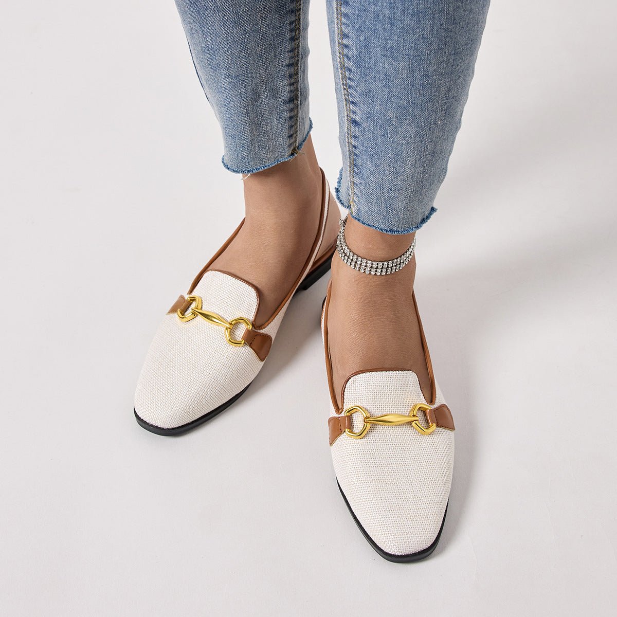 Closed Toe Half Slippers Women's Chunky Heel Low Heel Sandals.