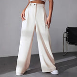 European And American New Women's Trousers Solid Color Casual Straight Pants.