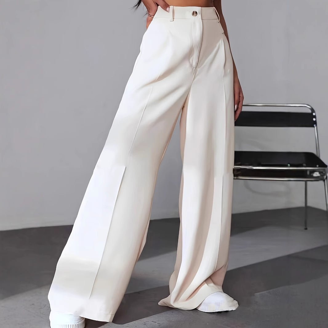 European And American New Women's Trousers Solid Color Casual Straight Pants.