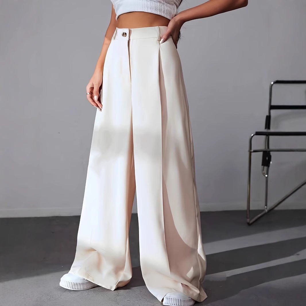 European And American New Women's Trousers Solid Color Casual Straight Pants.
