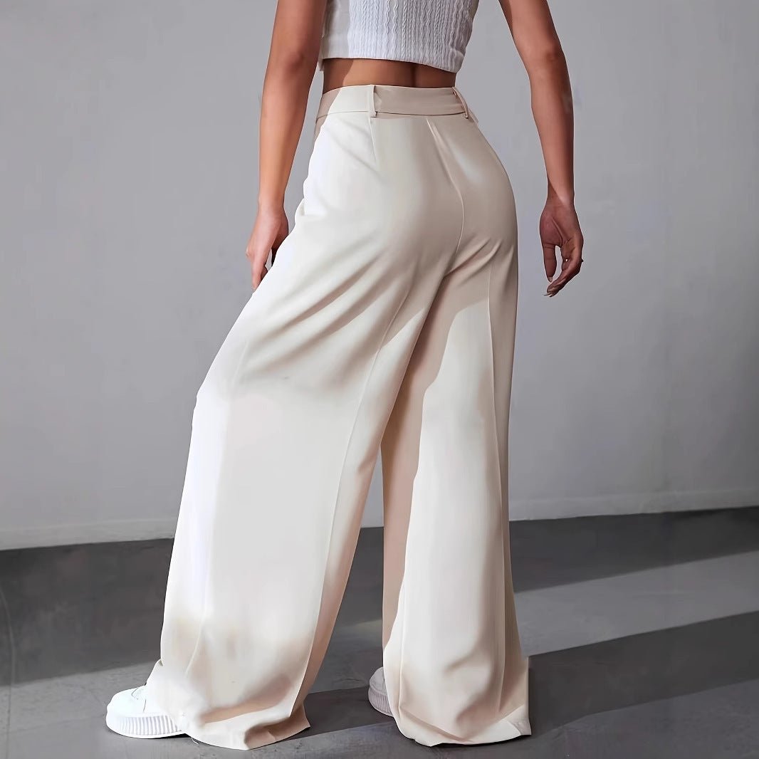 European And American New Women's Trousers Solid Color Casual Straight Pants.