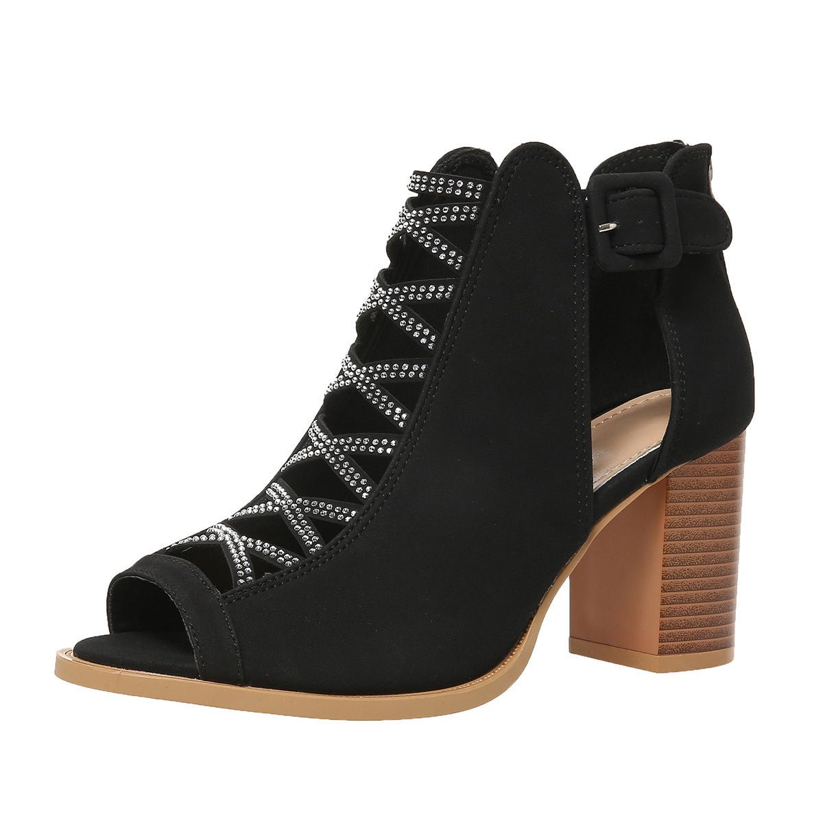 Fashion Large Size Women's Chunky Heel Shoes High Heel Sandals.