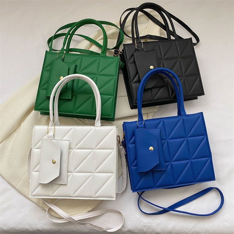 Fashion Plaid Shoulder With Small Wallet Simple Elegant Portable Square Tots Women's Handbag.