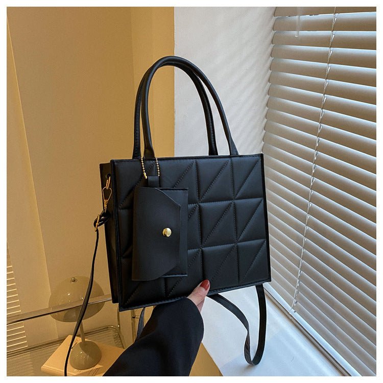 Fashion Plaid Shoulder With Small Wallet Simple Elegant Portable Square Tots Women's Handbag.