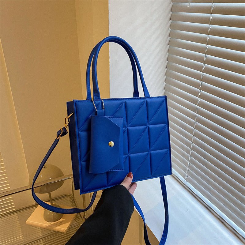 Fashion Plaid Shoulder With Small Wallet Simple Elegant Portable Square Tots Women's Handbag.