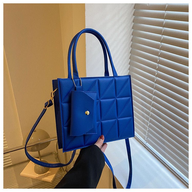 Fashion Plaid Shoulder With Small Wallet Simple Elegant Portable Square Tots Women's Handbag.