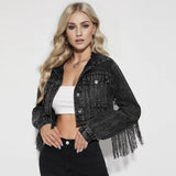 Fashion Tassel Stitching Do The Old Cowboy Jacket For Women.