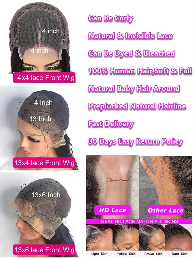 HD Lace Front Human Hair Wigs Straight 13x4 13x6 Transparent Lace Frontal Human Hair Wigs Perruques Cheveux Humains Pre Plucked.