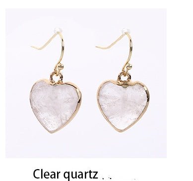 Heart Pendant Earrings Love Heart Earrings With Gold Rim.