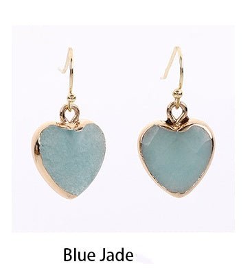 Heart Pendant Earrings Love Heart Earrings With Gold Rim.