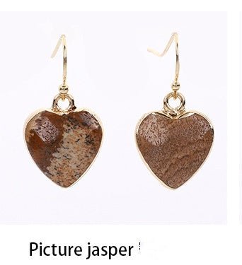Heart Pendant Earrings Love Heart Earrings With Gold Rim.