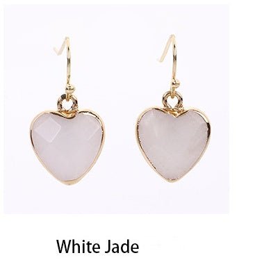 Heart Pendant Earrings Love Heart Earrings With Gold Rim.