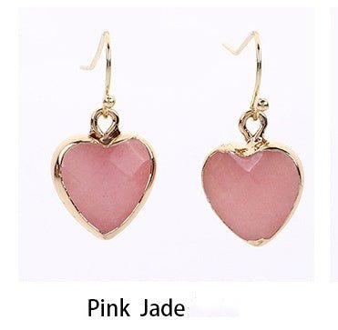 Heart Pendant Earrings Love Heart Earrings With Gold Rim.