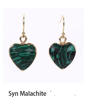 Heart Pendant Earrings Love Heart Earrings With Gold Rim.