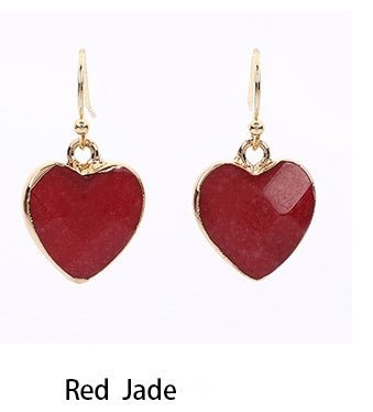 Heart Pendant Earrings Love Heart Earrings With Gold Rim.