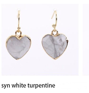Heart Pendant Earrings Love Heart Earrings With Gold Rim.