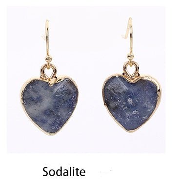 Heart Pendant Earrings Love Heart Earrings With Gold Rim.