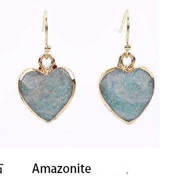 Heart Pendant Earrings Love Heart Earrings With Gold Rim.
