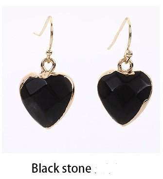 Heart Pendant Earrings Love Heart Earrings With Gold Rim.