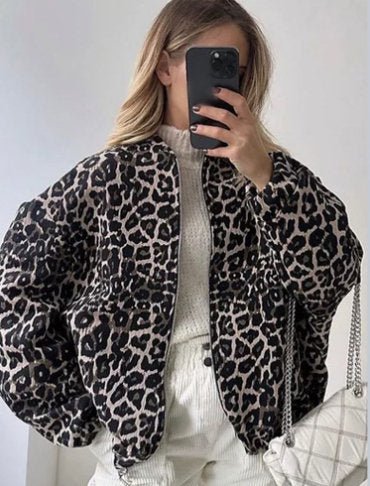 Loose Fashion Lapel Zip-up Jacket Cool Long Sleeve Zipper Closure Moto Biker Leather Jacket Womens Clothing.