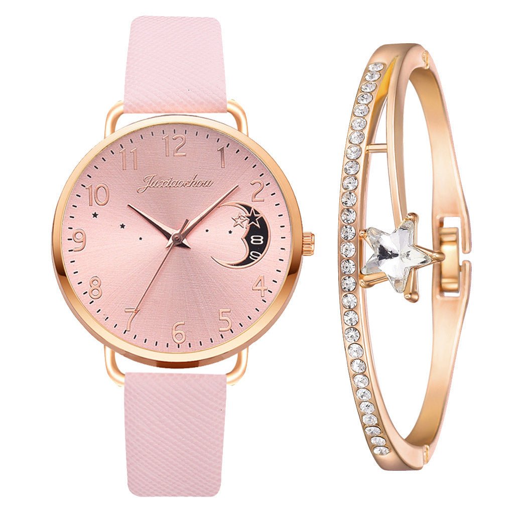 Lovely Moon Pattern Quartz Watch for Women With Strap Dial Ladies Wristwatch Montre Femme Relogio Feminino Reloj Mujer Drop Ship.