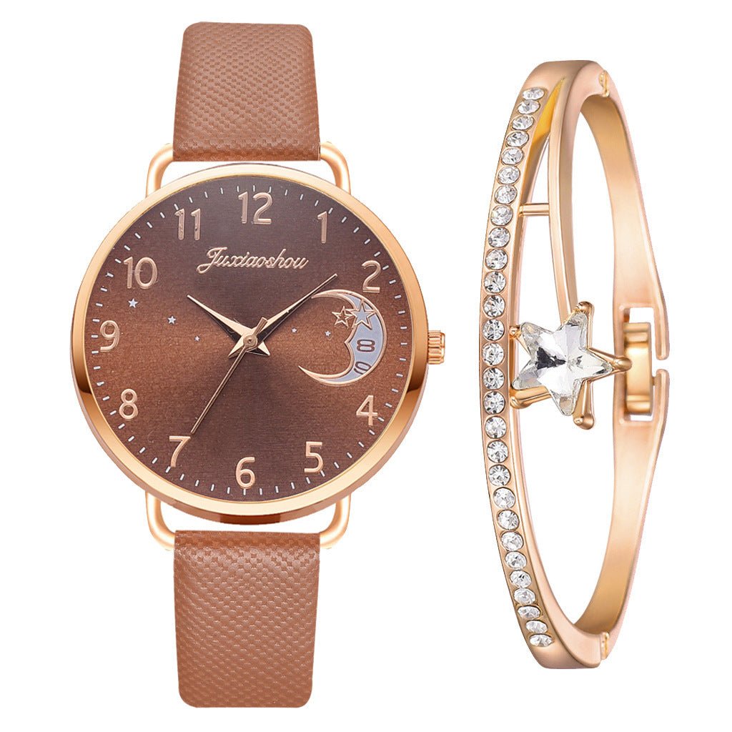 Lovely Moon Pattern Quartz Watch for Women With Strap Dial Ladies Wristwatch Montre Femme Relogio Feminino Reloj Mujer Drop Ship.