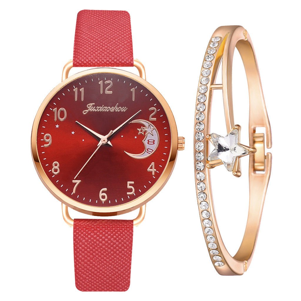Lovely Moon Pattern Quartz Watch for Women With Strap Dial Ladies Wristwatch Montre Femme Relogio Feminino Reloj Mujer Drop Ship.