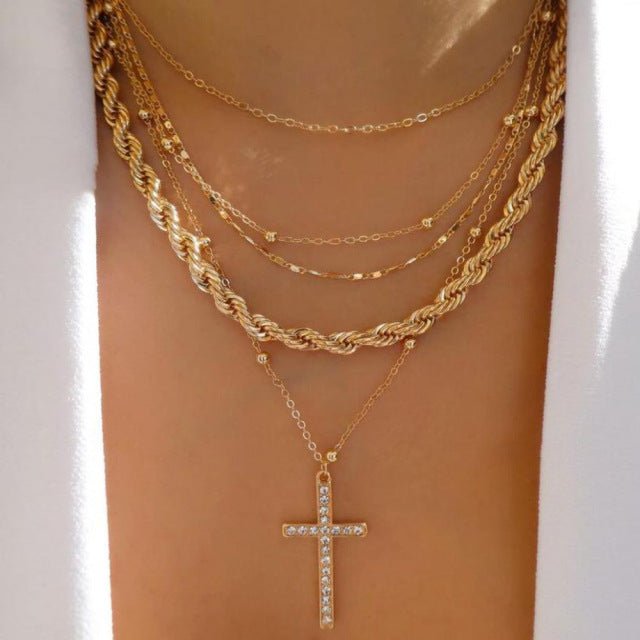 Multilayer Trend Elegant Jewelry Long Snake Chain Crystal.