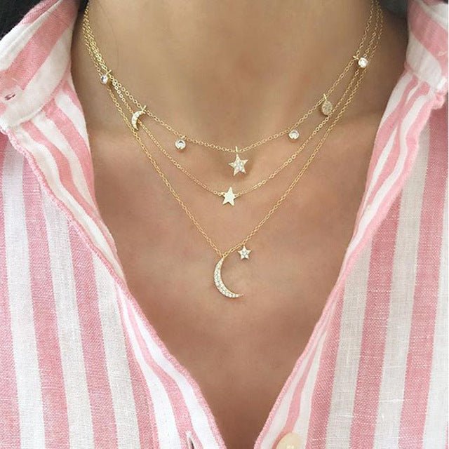 Multilayer Trend Elegant Jewelry Long Snake Chain Crystal.