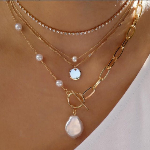 Multilayer Trend Elegant Jewelry Long Snake Chain Crystal.