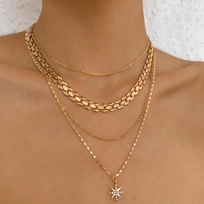 Multilayer Trend Elegant Jewelry Long Snake Chain Crystal.