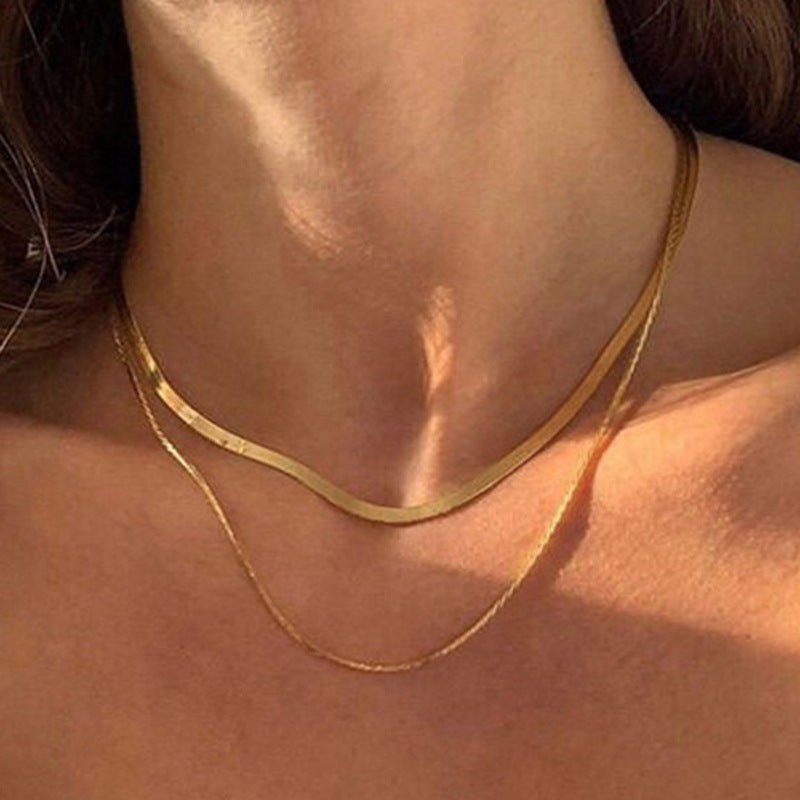 Multilayer Trend Elegant Jewelry Long Snake Chain Crystal.