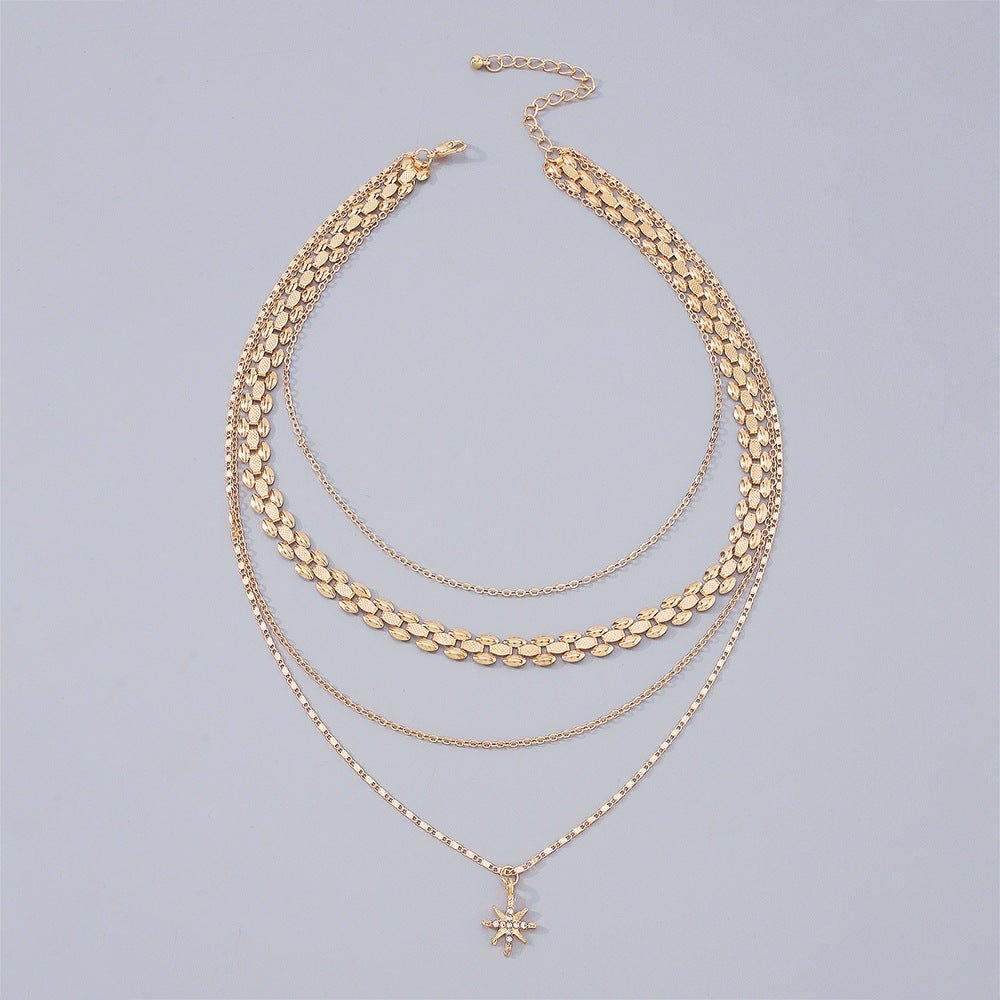 Multilayer Trend Elegant Jewelry Long Snake Chain Crystal.