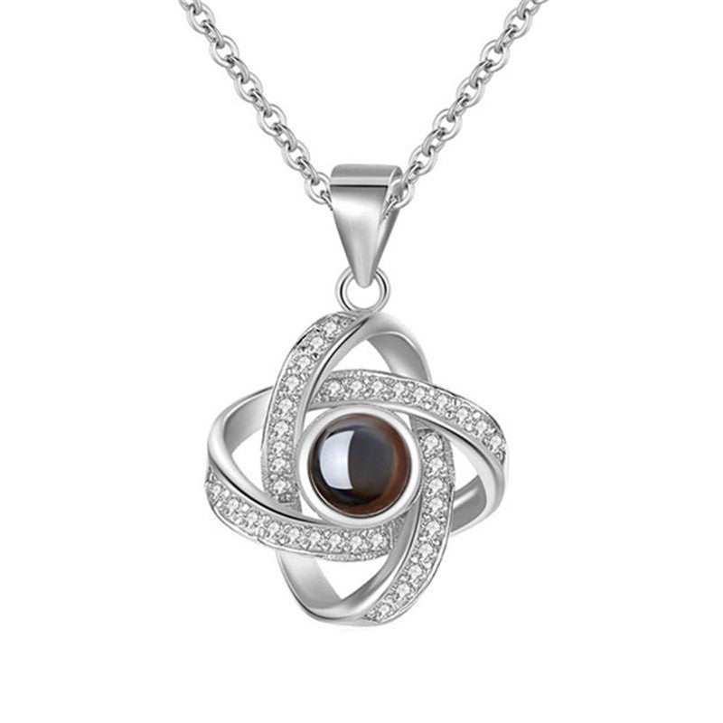 Original Projection Necklace Jewelry Gift with Hidden Love Words for Women.