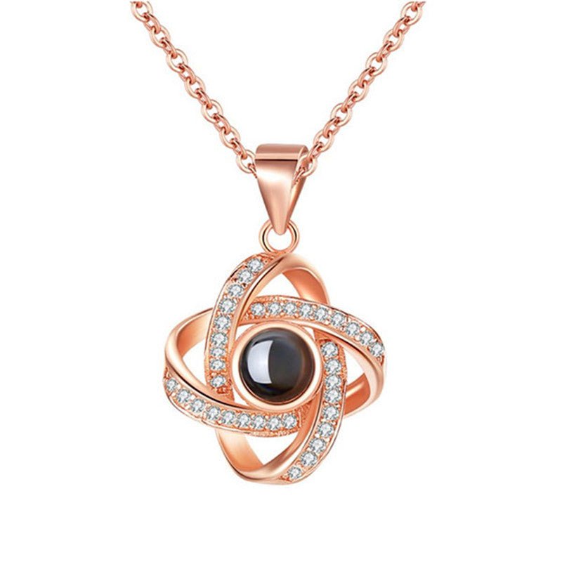 Original Projection Necklace Jewelry Gift with Hidden Love Words for Women.