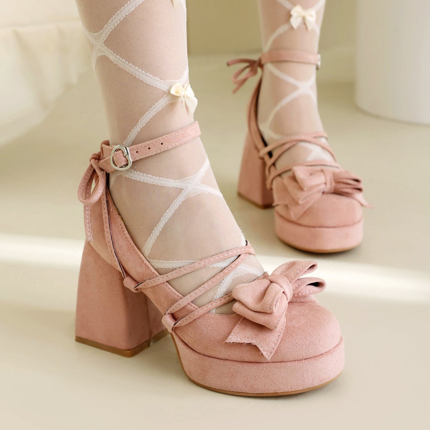 Platform Lolita Women's Shoes 32-46 Large And Small Size Bow.