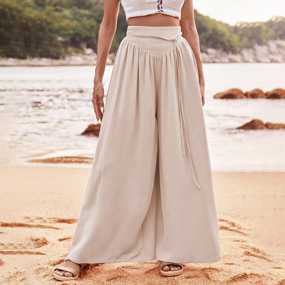 Simple Elegant Style Wide-leg Casual Pants Women.