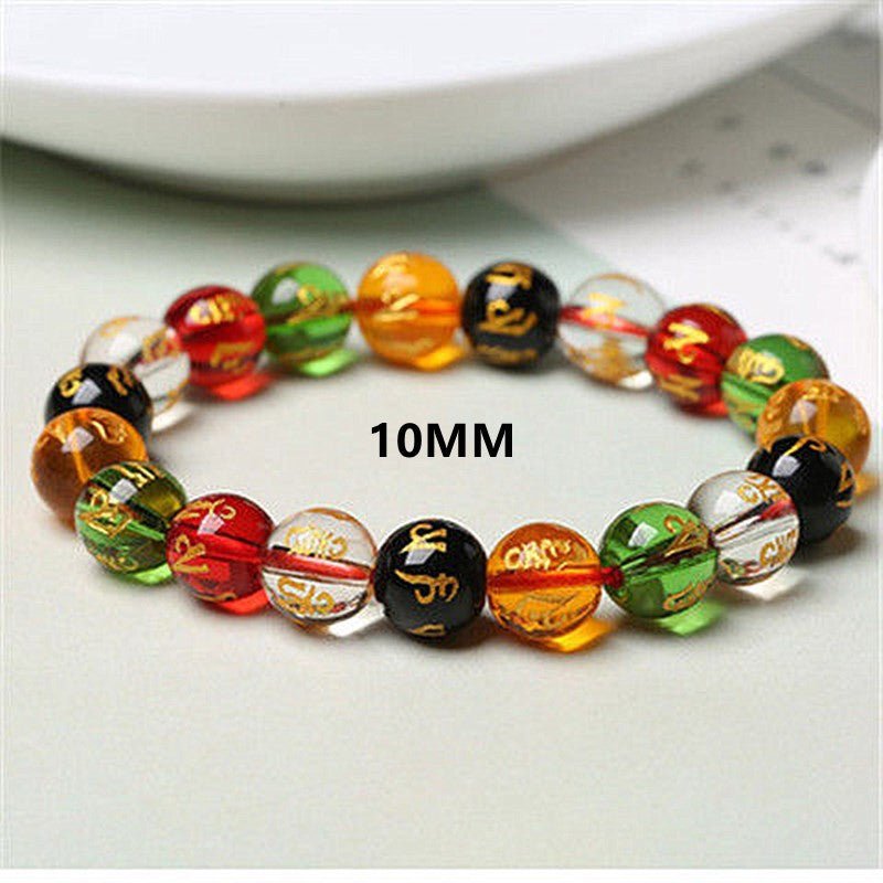 Six-Character Mantra Bracelet Tourist Area Gifts Unisex Glass.