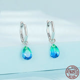Sterling Silver S925 Water Drop Earrings Simple Gradient.