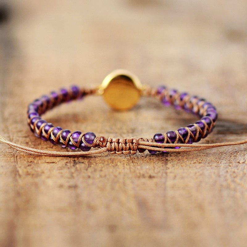 Stone Wrap Bracelets Femme Amethysts Opal String Braided Yoga Friendship Bracelet Bangle Bohemian Jewellery.