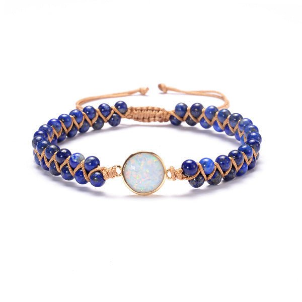 Stone Wrap Bracelets Femme Amethysts Opal String Braided Yoga Friendship Bracelet Bangle Bohemian Jewellery.