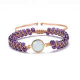 Stone Wrap Bracelets Femme Amethysts Opal String Braided Yoga Friendship Bracelet Bangle Bohemian Jewellery.