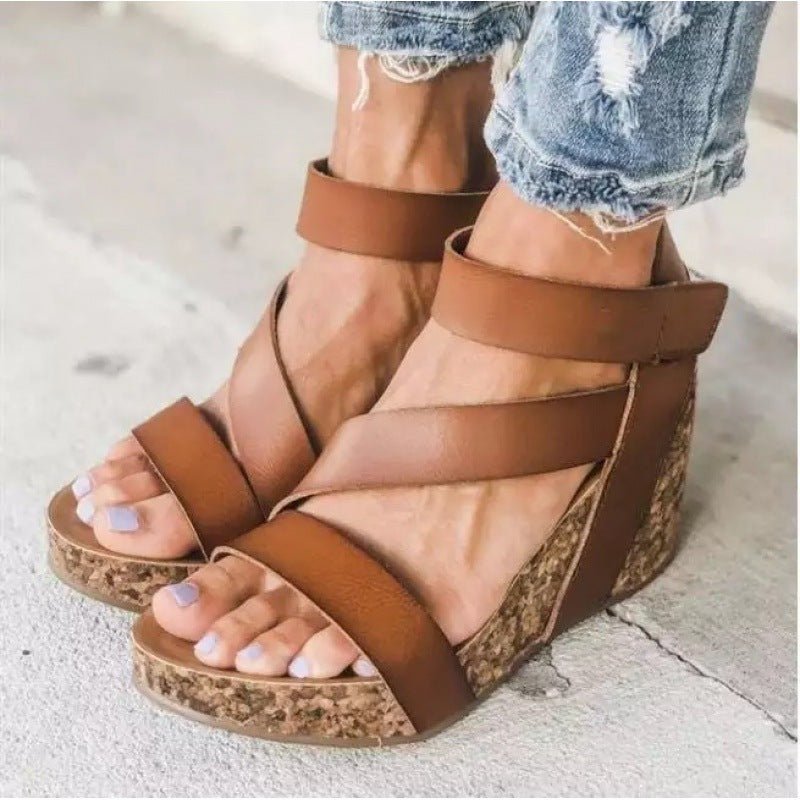Summer Velcro Wedge Women's Cool High Heels.